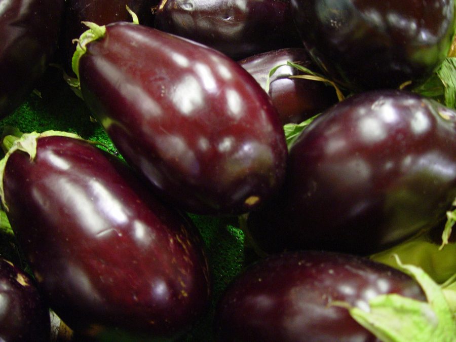Aubergine prepared for a baby