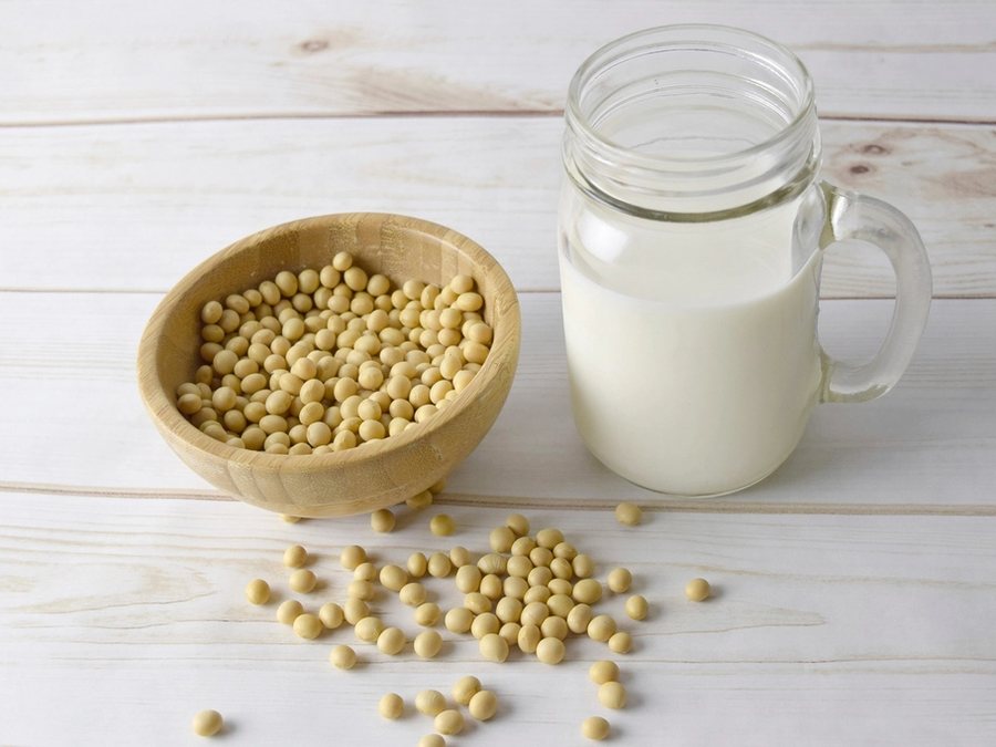 Soy milk prepared for a baby