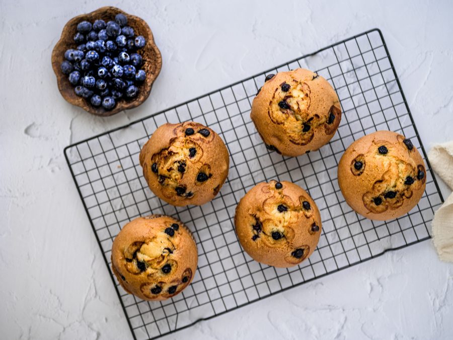 Banana oat blueberry muffins