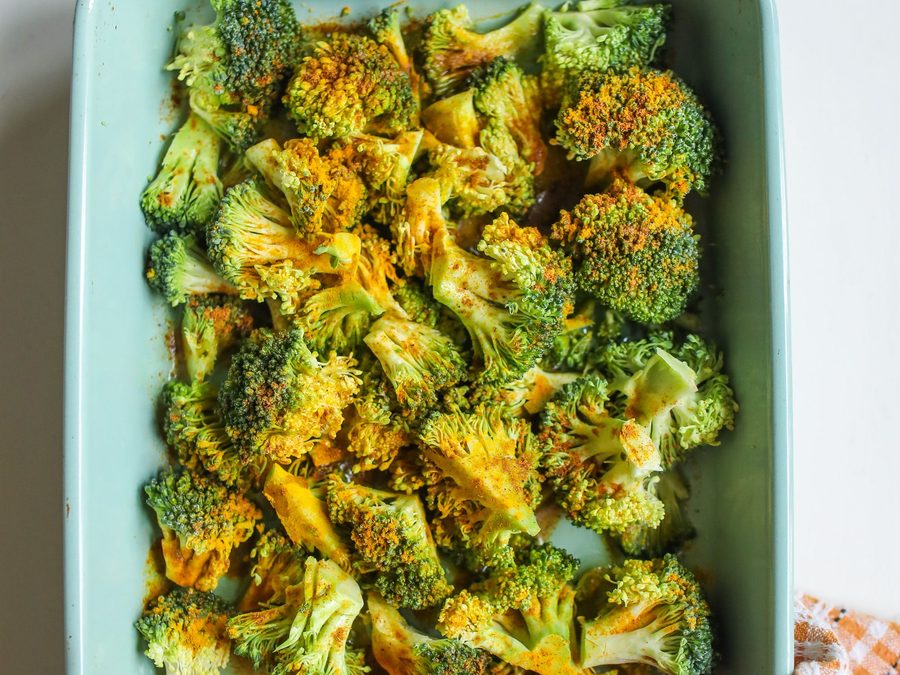 Roasted broccoli trees with garlic and lemon